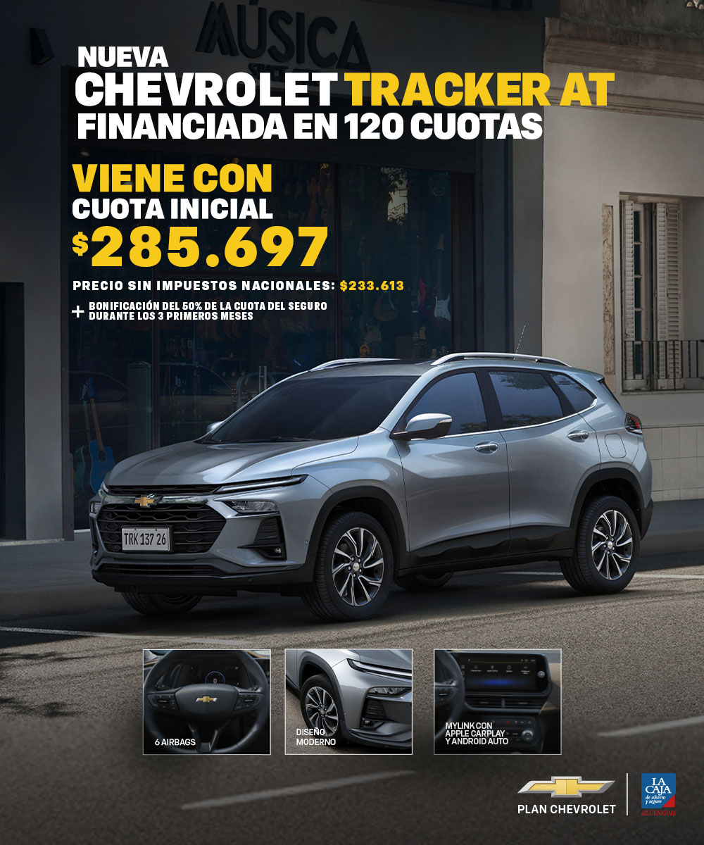 Chevrolet Tracker AT 2026 - SUV versátil y moderno.